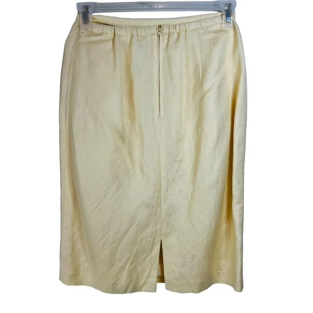 Jessica Howard Yellow Vintage 2 Piece Skirt Set‎ Embroidered Granny Chic Size 10